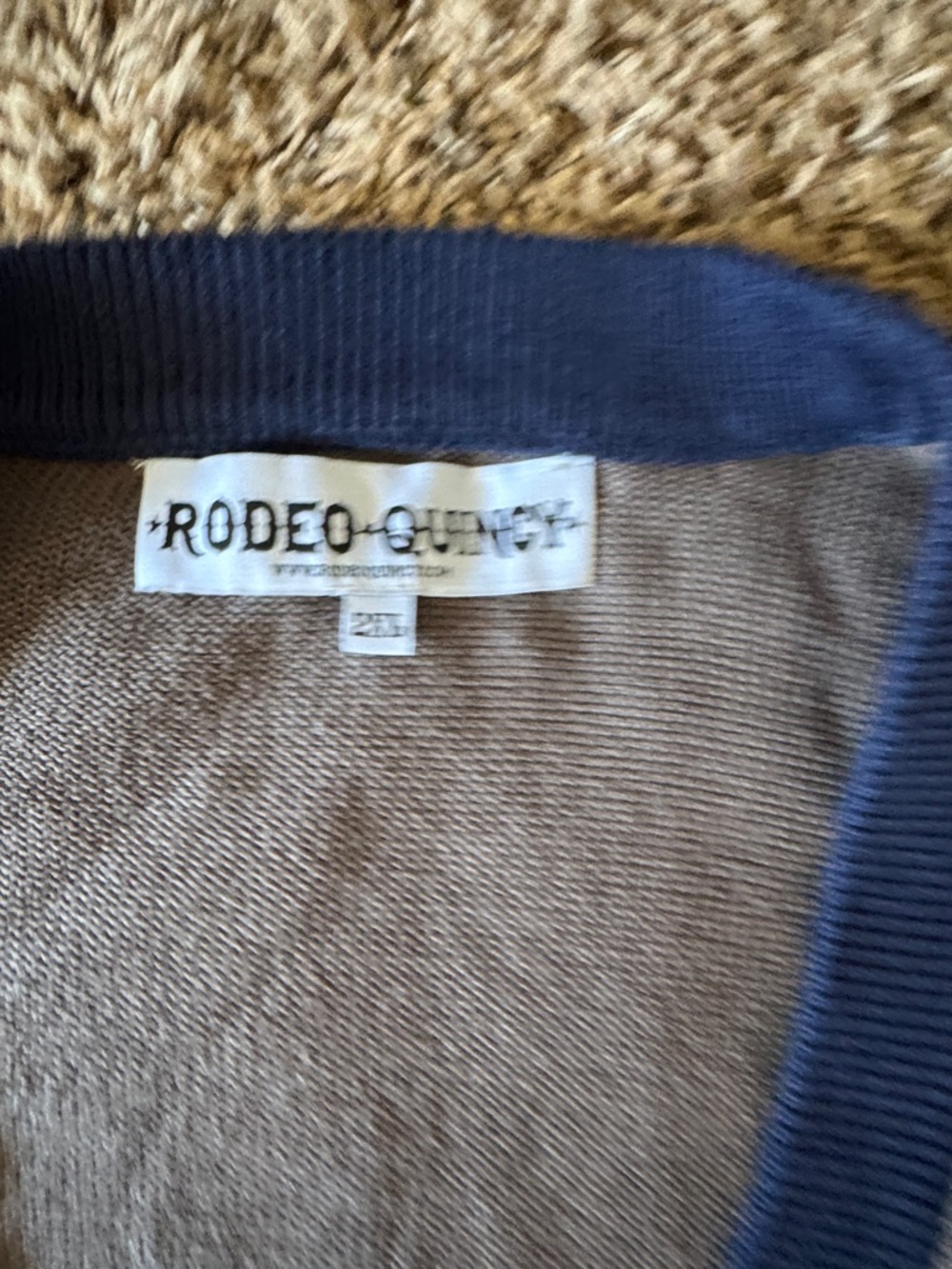 Rodeo Quincy Women's Brown & Navy Patchwork Cardigan - Picture 2 of 3